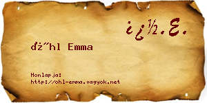 Öhl Emma névjegykártya